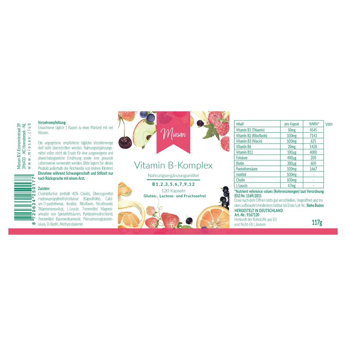 Vitamin B Komplex 120 Kapseln