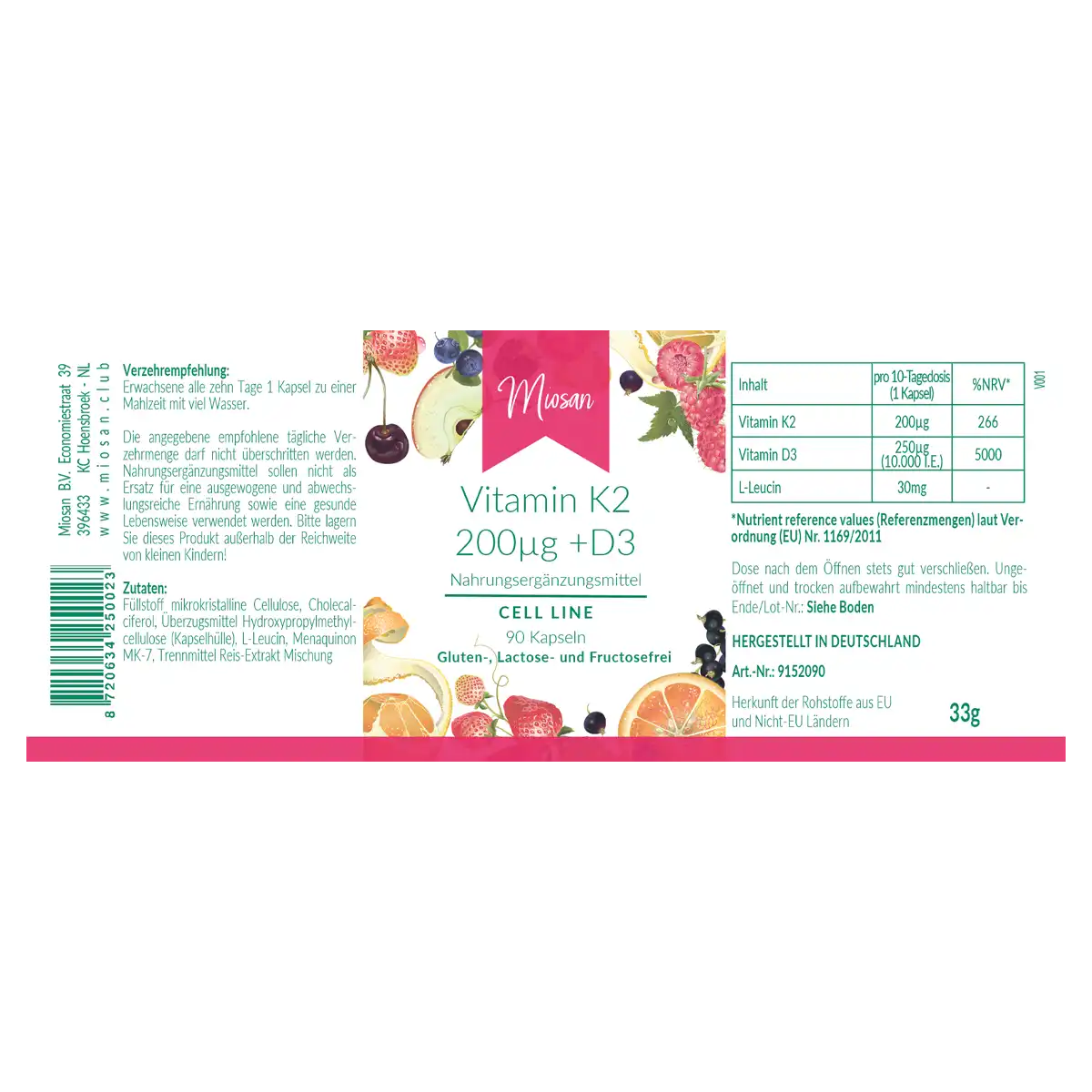 Vitamin K2 200µg+D3